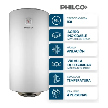 Termotanque eléctrico Philco 94PHTE100B2 blanco 93L