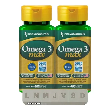 Innovanaturals Omega 3 Max X2 Sin Sabor con Pastillero