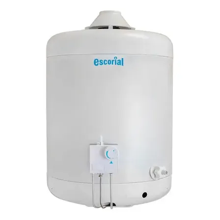 Termotanque a Gas Escorial 45lts Multigas Conexión Superior Blanco