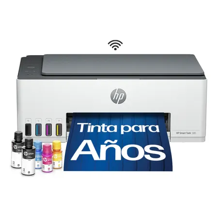 Impresora Multifuncional HP Smart Tank 580 Sistema Continuo Color Wi-Fi