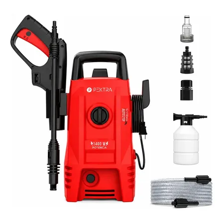 Hidrolavadora 1400w 90bar Pektra Alta Presión Autostop Lanza Color Rojo Frecuencia 50
