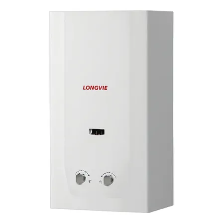 Calefón Longvie Tiro Natural Pilotless 14 Litros Cn514ss Gn Color Blanco