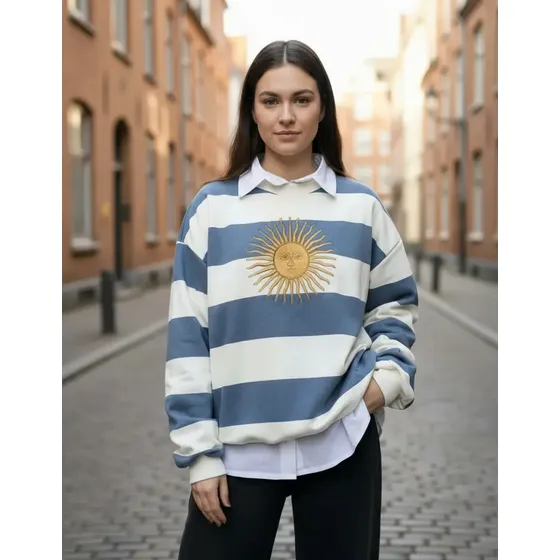 Buzo Hoodie Argentina Sol De Mayo Bordado Tendencia Unisex