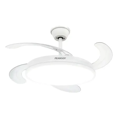 Ventilador De Techo Peabody Pe-vtrdc410b 42 Retractil Cantidad de aspas 4 Estructura Blanco Aspas Blanco Diámetro 1.067 m Frecuencia Wats Material de