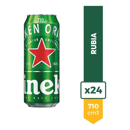 Cerveza Heineken Rubia Lata 710ml 150 Años Pack X24