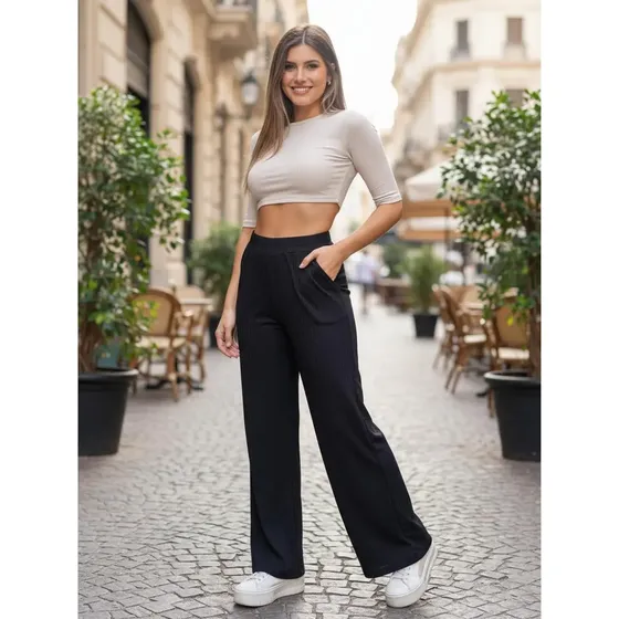 Pantalon Palazzo Mujer Tendencia Dama