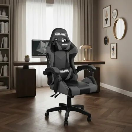 Sillon Silla Gamer Oficina Good Game Gg-06 Color Gris Material del tapizado Cuero sintético