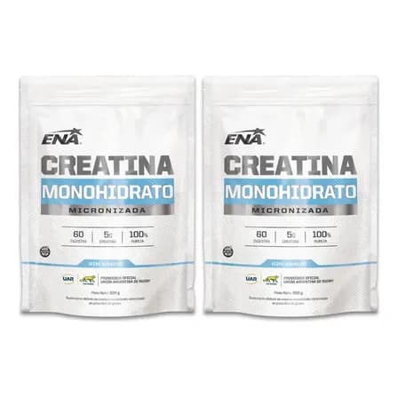 Creatina Monohidratada Ena Sport 300gr Doypack X2 Sin Sabor Sin Sabor