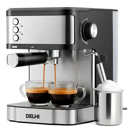Cafetera Expresso Delhi 1.8l Acero Inoxidable 20 Bar 1300w Color Negro