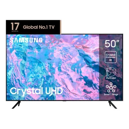 Smart TV de 50" Samsung Crystal UHD UN50CU7000GCZB LED 4K Negro